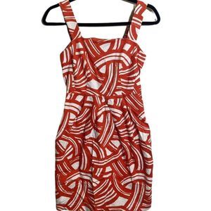 Bannana republic red and white dress